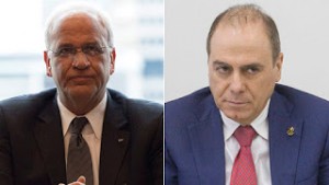 Saeb Erekat Silvan Shalom Photos EPA Ido Erez