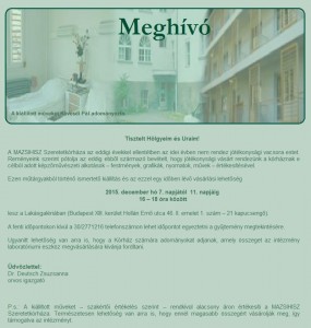 Jótékonysági vásár és gyerygyújtás – 2015. december 8. kedd 5 óra