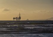 An oil rig in the sea. (illustrative only)