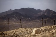 View of the Israeli-Egyptian border next to the southern city of Eilat. The Israeli parliament voted in 2010 to build a fence along Israel's border with Egypt to prevent the infiltration of terrorists, smugglers and illegal inmigrants from Africa.