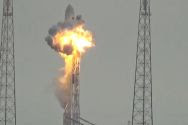 The SpaceX Falcon 9 rocket exploding