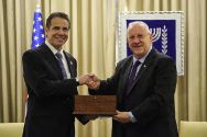 NYS Gov. Andrew Cuomo and President Reuven Rivlin met in Jerusalem, August 13, 2014.